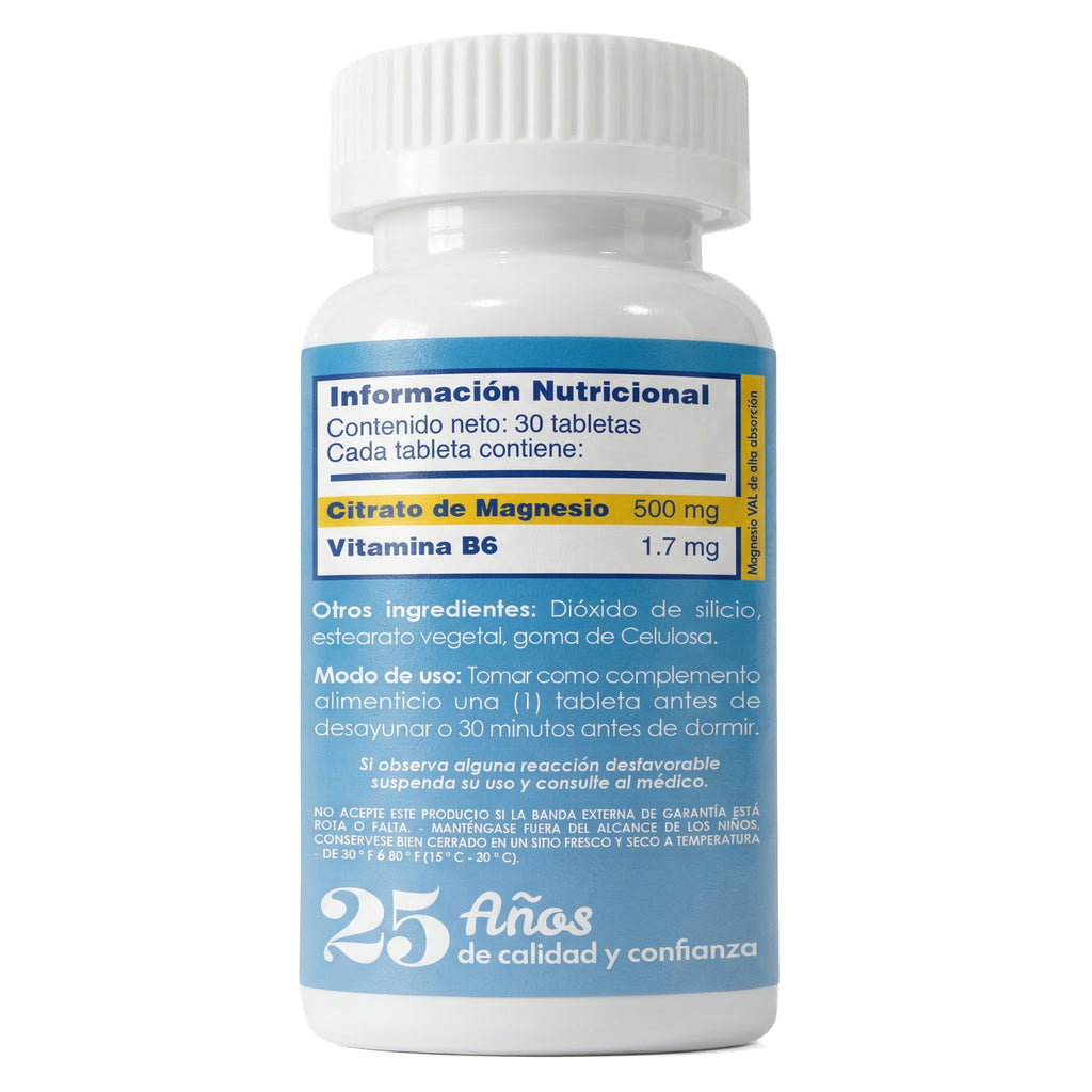 CITRATO DE MAGNESIO 500 Mg + B6