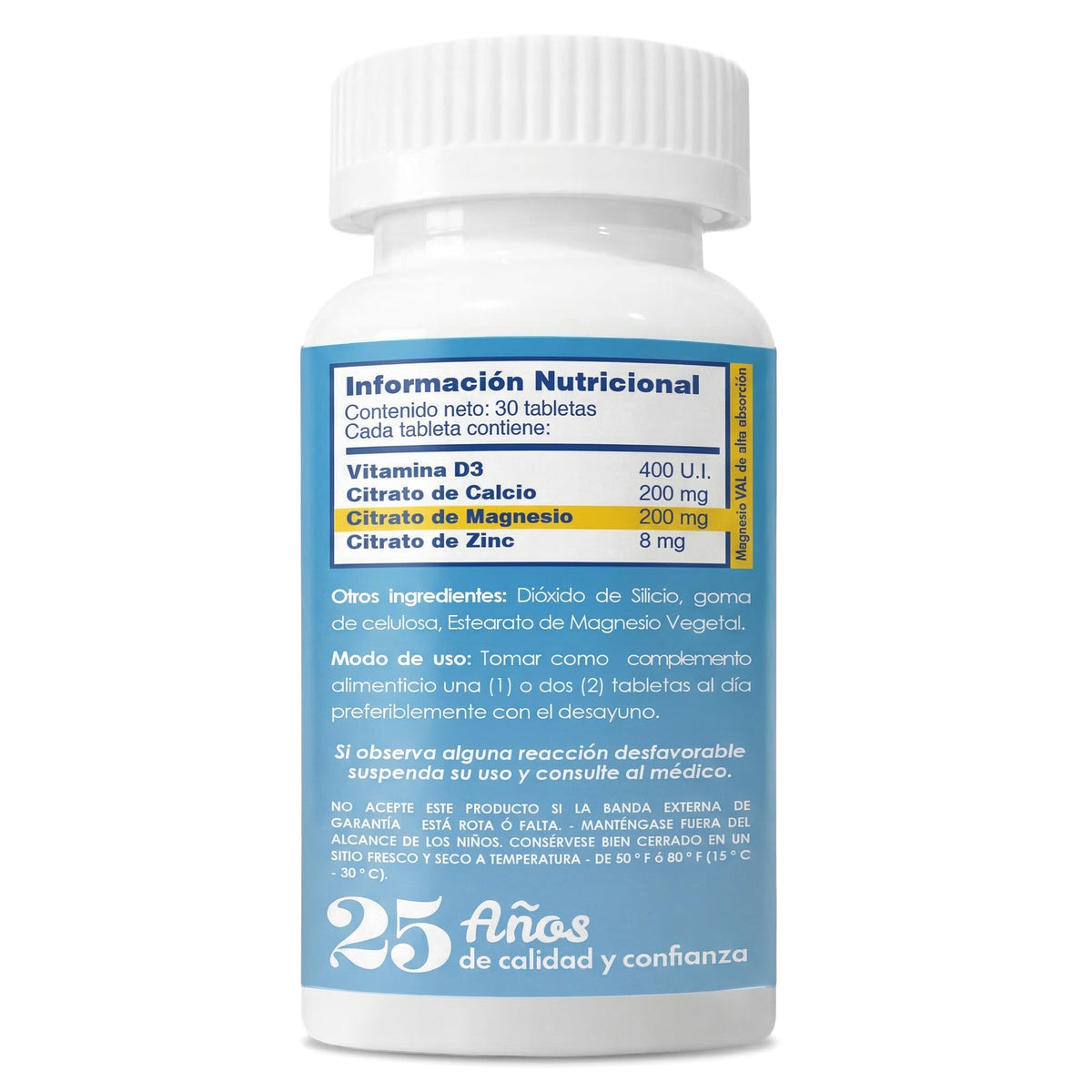CALCIO, MAGNESIO Y ZINC + VITAMINA D