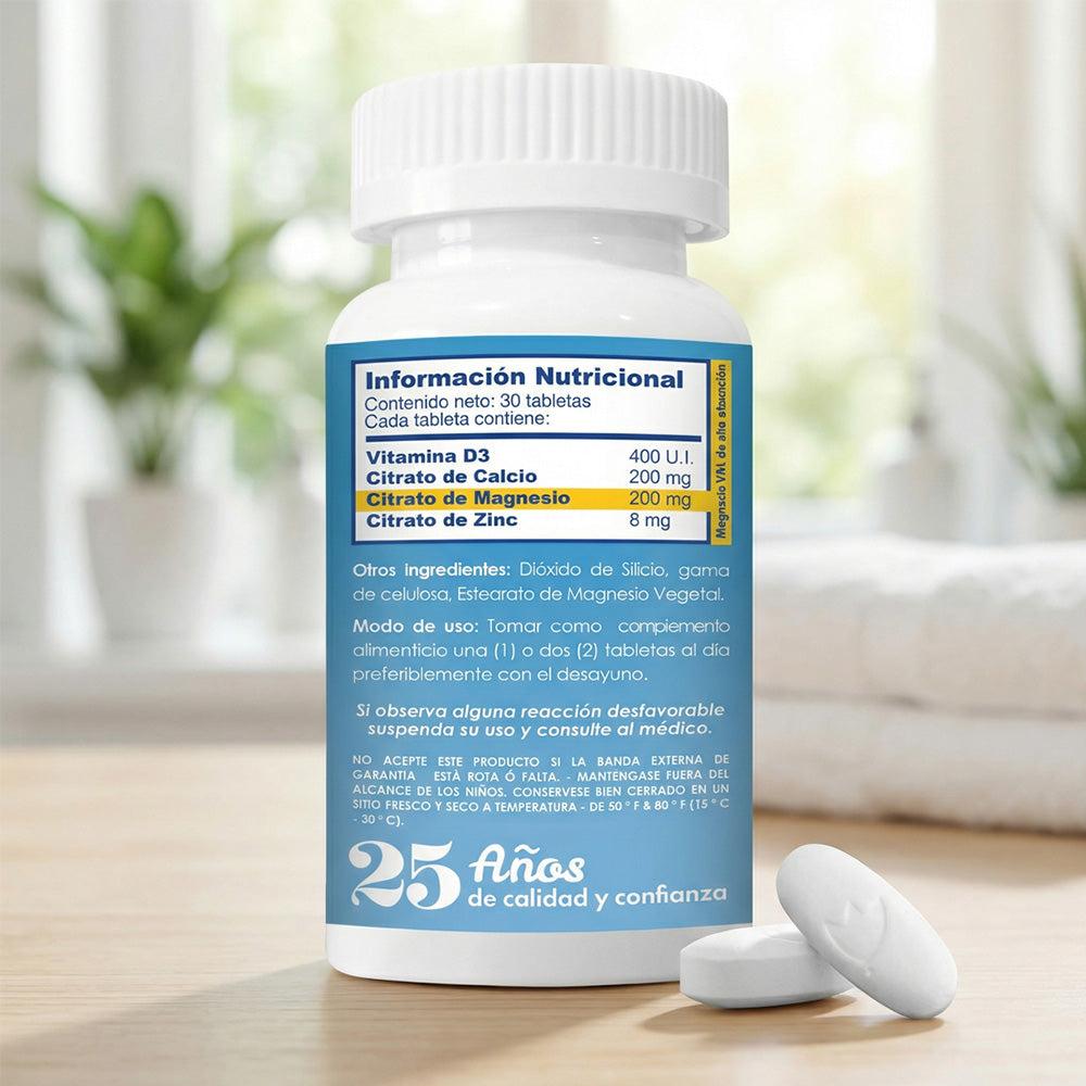 CALCIO, MAGNESIO Y ZINC + VITAMINA D